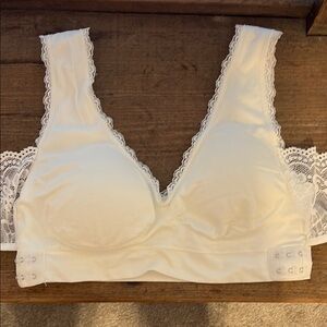Cotton Lace Trim White Bralette